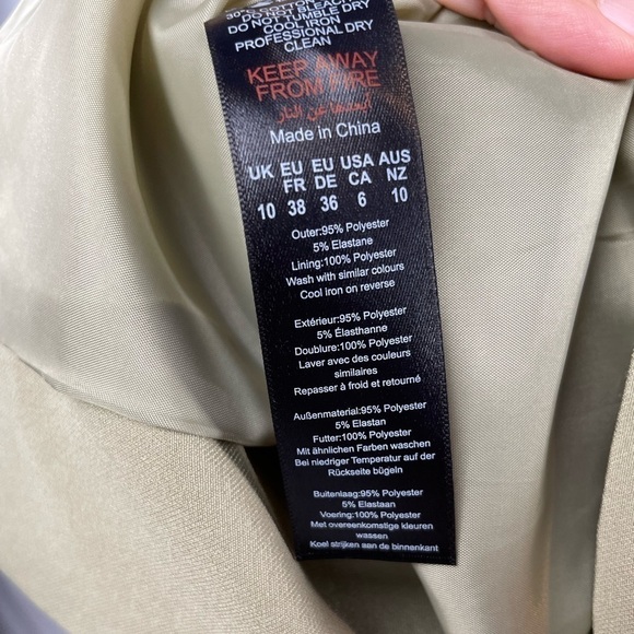 NWT Nasty Gal Oversized Single Breasted Blazer in Sage Size 6 - Picture 8 of 10